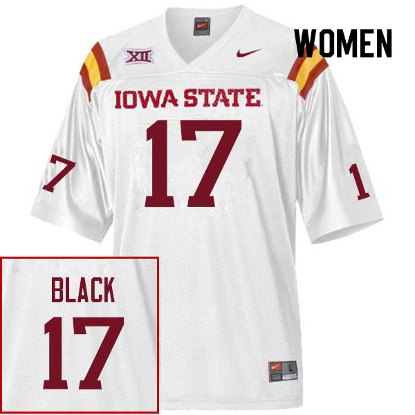 Women #17 Iowa State Cyclones College Football Jerseys Stitched Sale-White - Click Image to Close